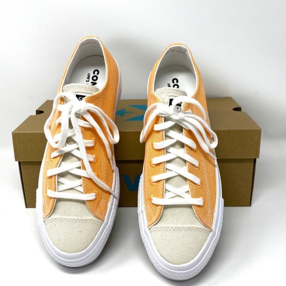 Converse 567855C Chuck Taylor AS Plathporm LIFT Canvas Low Orange Women's Size - Picture 3 of 10